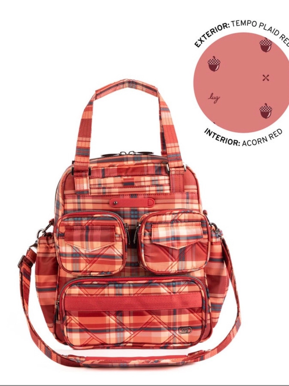 Lug Legacy Collection Mini Puddle Jumper. Red Tempo Plaid. NWT